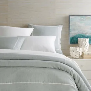 Keaton Linen Duvet Cover - Sky