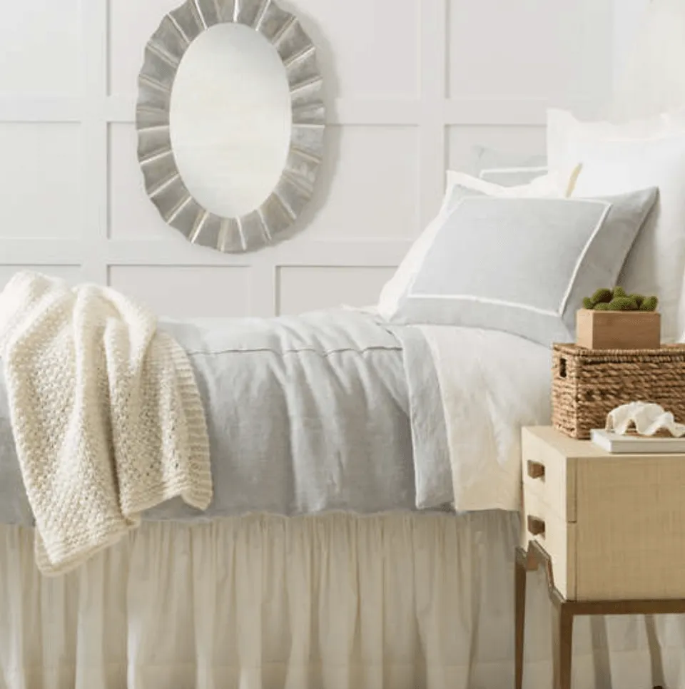 Keaton Linen Duvet Cover - Sky