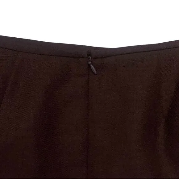 Le Suit Brown Short Pleated Pencil Skirt Size 10 Career Suit Separate Mocca