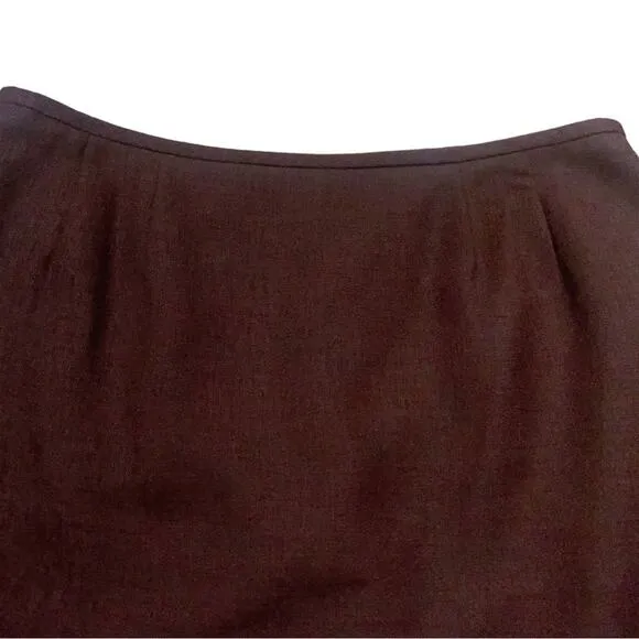 Le Suit Brown Short Pleated Pencil Skirt Size 10 Career Suit Separate Mocca