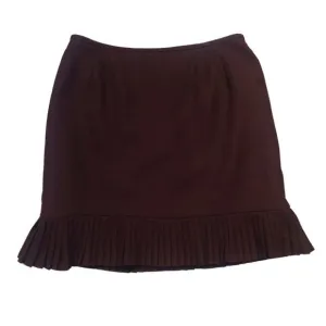 Le Suit Brown Short Pleated Pencil Skirt Size 10 Career Suit Separate Mocca