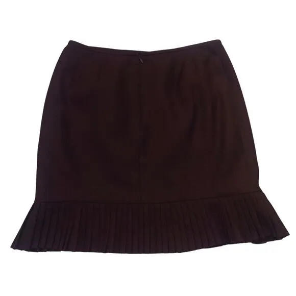 Le Suit Brown Short Pleated Pencil Skirt Size 10 Career Suit Separate Mocca