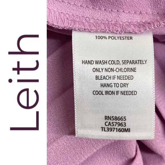LEITH Barbiecore Power Pink Pleated Faux Wrap Midi Skirt, Size Small