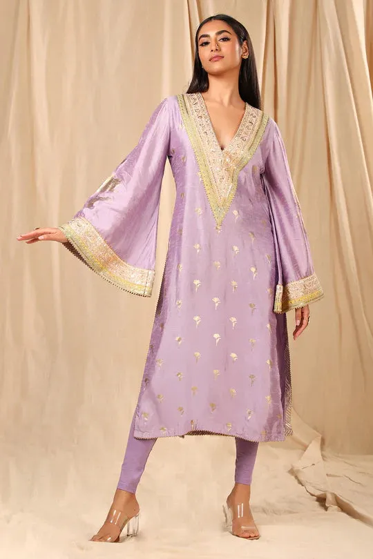 Lilac Wine Garden Kurta Only (No Pants)