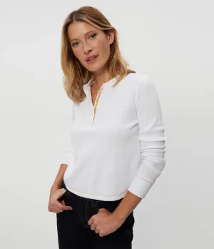 Lina Thermal Henley White Tee