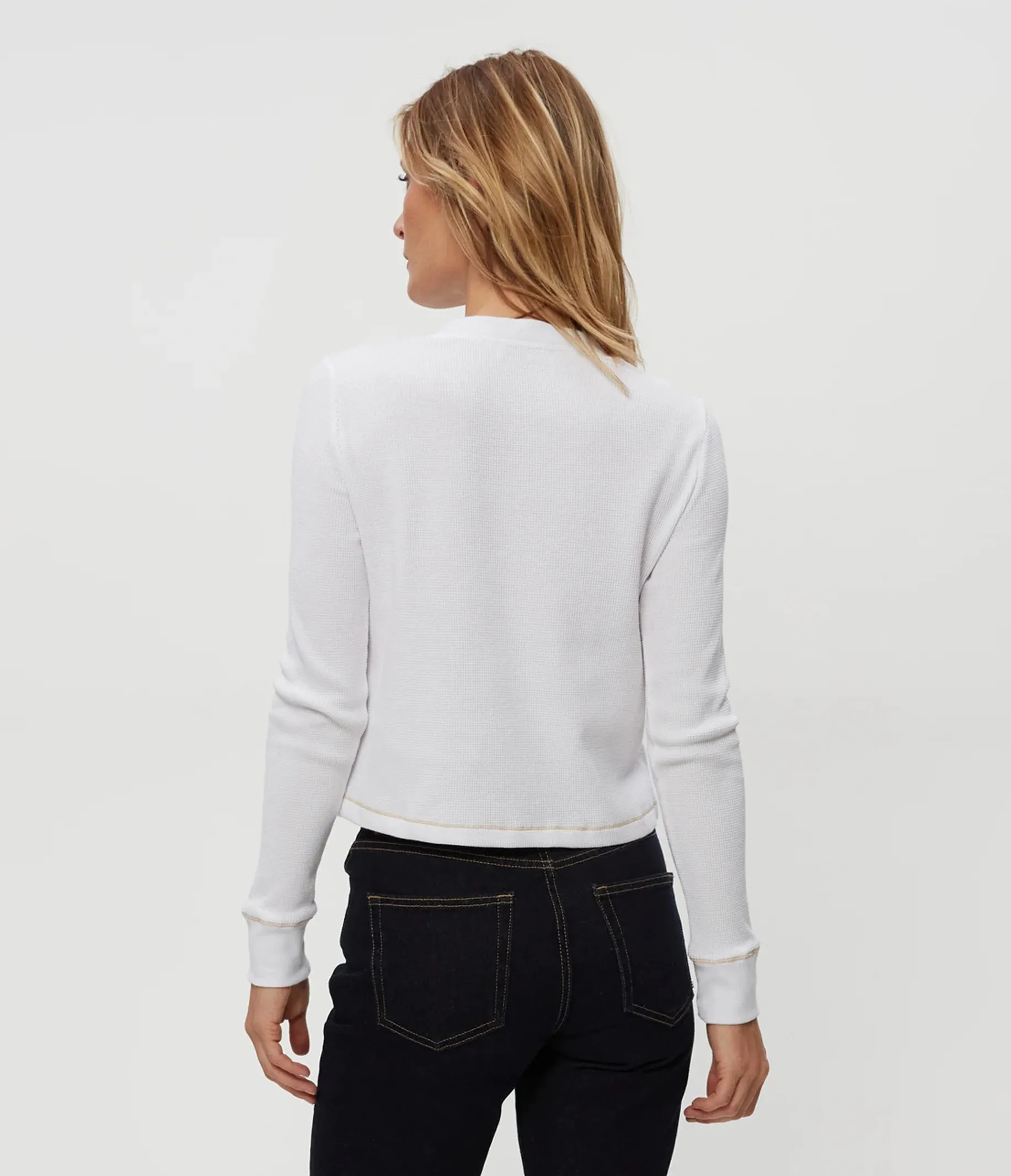 Lina Thermal Henley White Tee