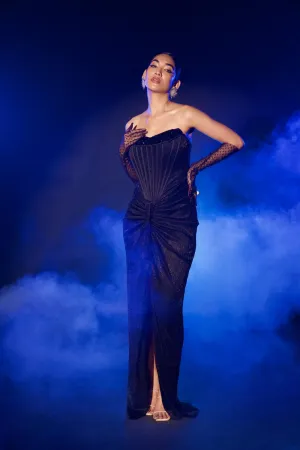Long Corset Gown With Double Corset Illusion
