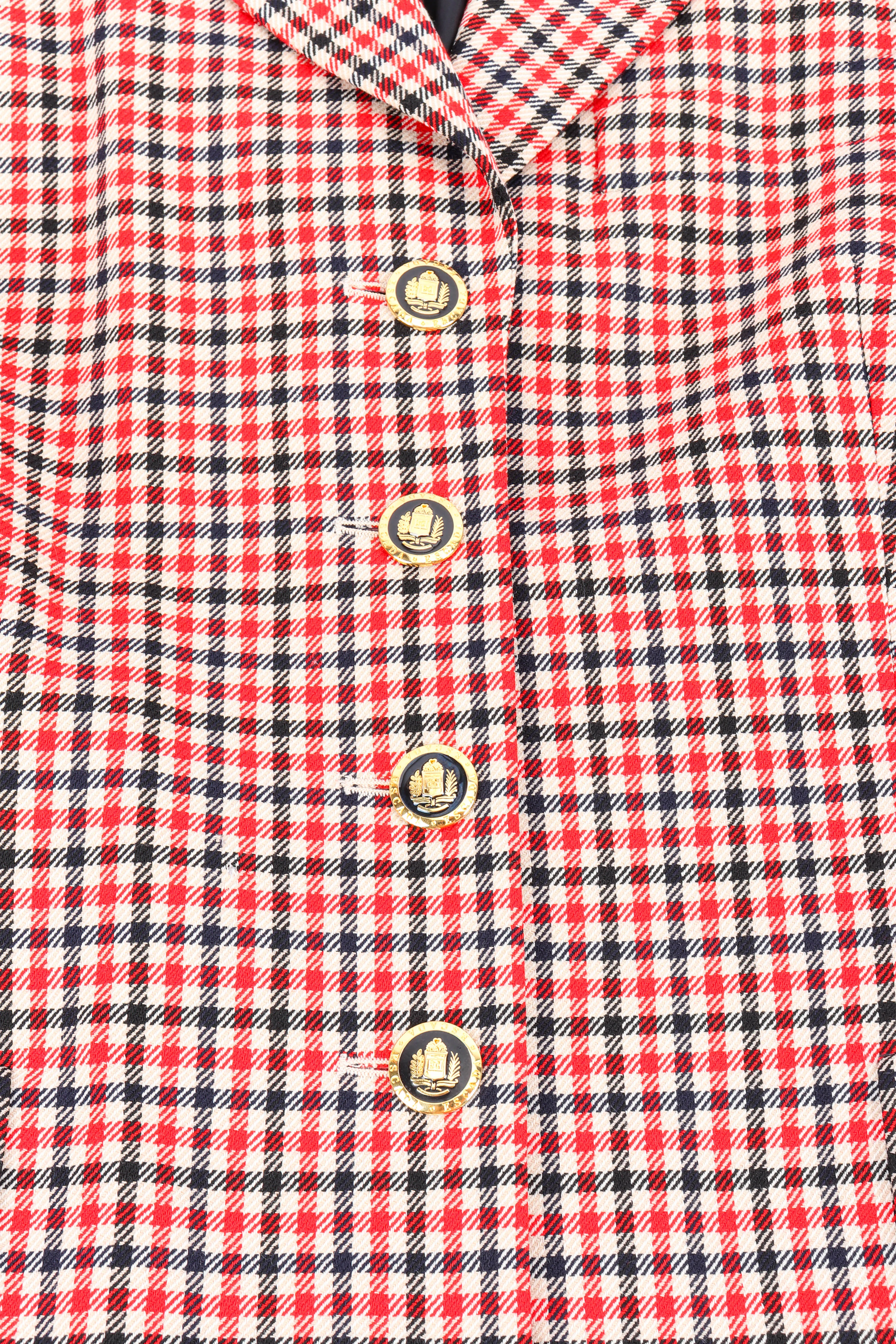Longline Checkered Blazer