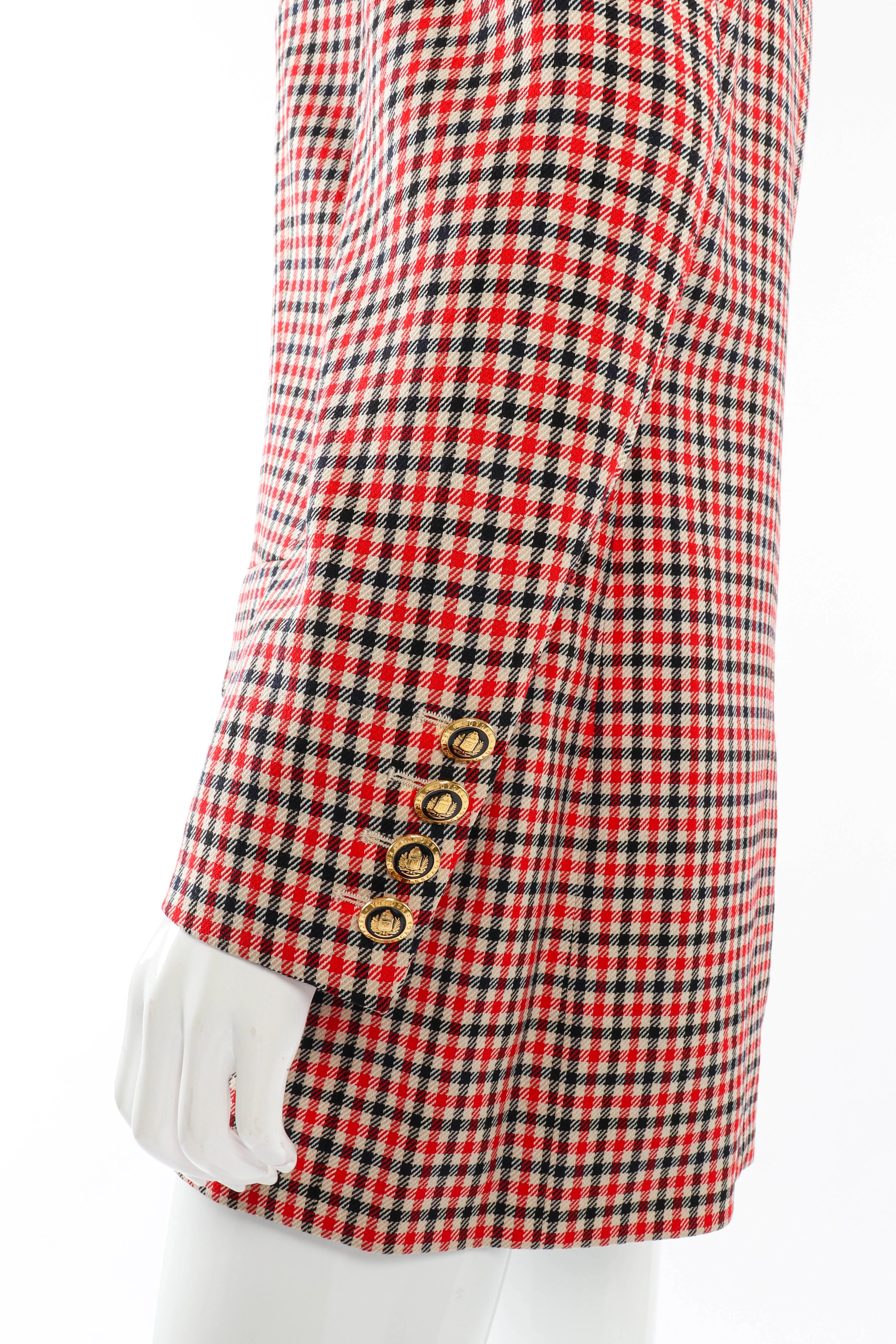 Longline Checkered Blazer