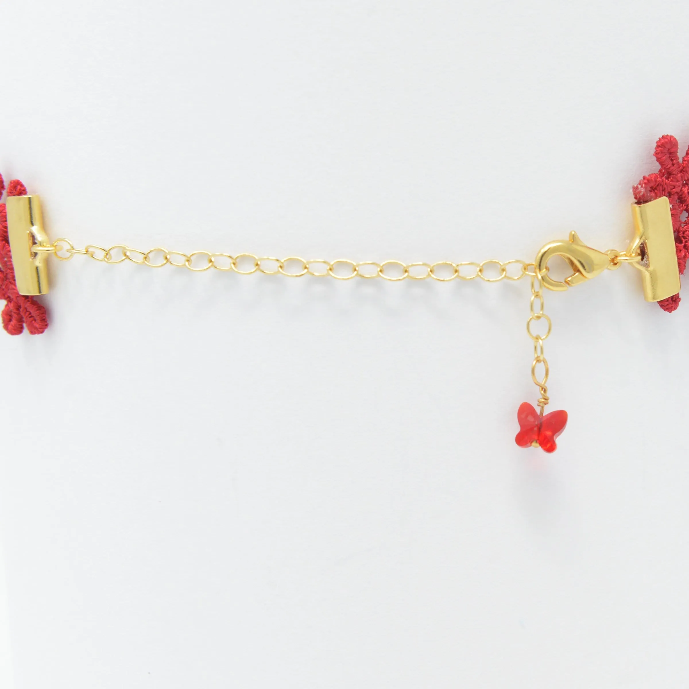 Luna Formal Choker Necklace with Red Rhinestones