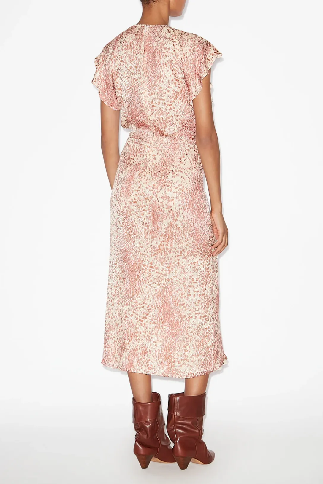 Lyndsay Fringed Dress | Light Red / Ecru