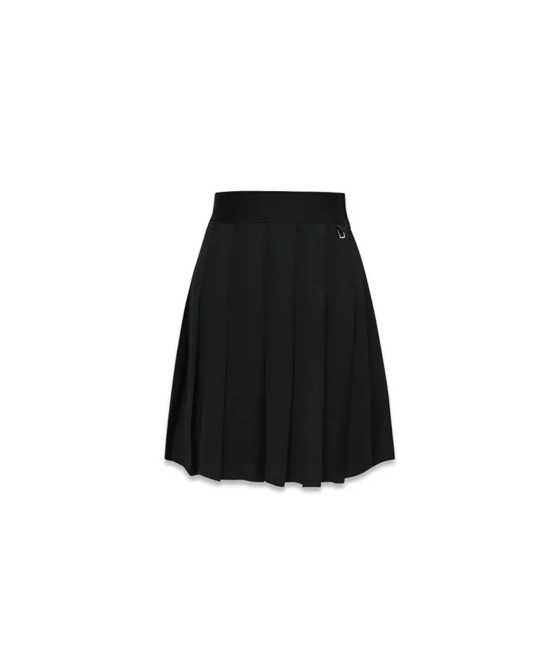 MACKY Golf: Pleated Banded Skirt - Black