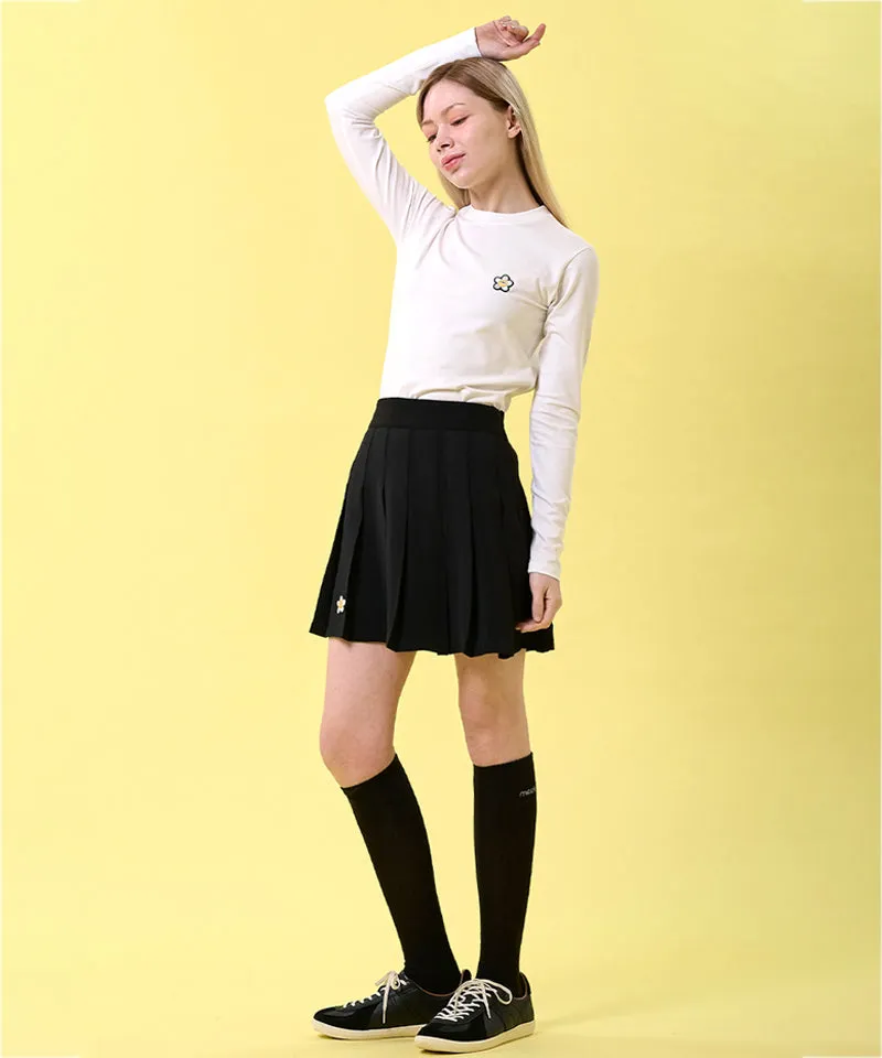 MACKY Golf: Pleated Banded Skirt - Black