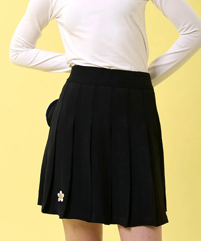 MACKY Golf: Pleated Banded Skirt - Black