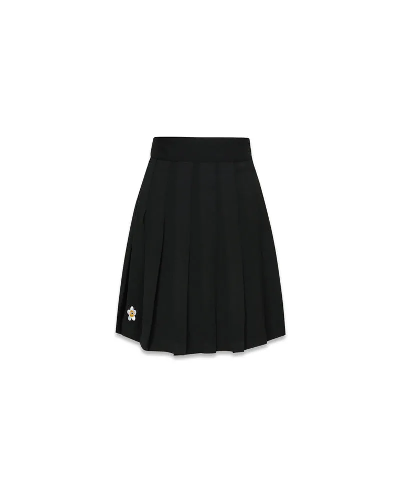 MACKY Golf: Pleated Banded Skirt - Black