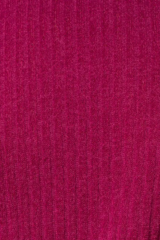 Magenta Open Back Knit Top
