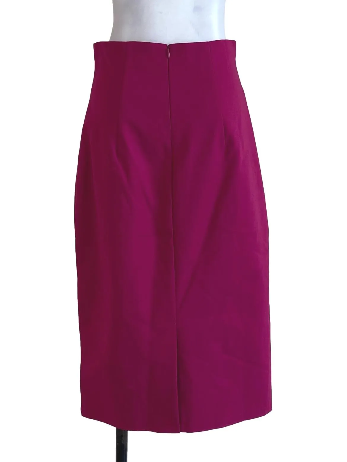 Magenta Plain Straight Skirt LB