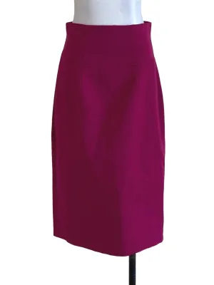 Magenta Plain Straight Skirt LB