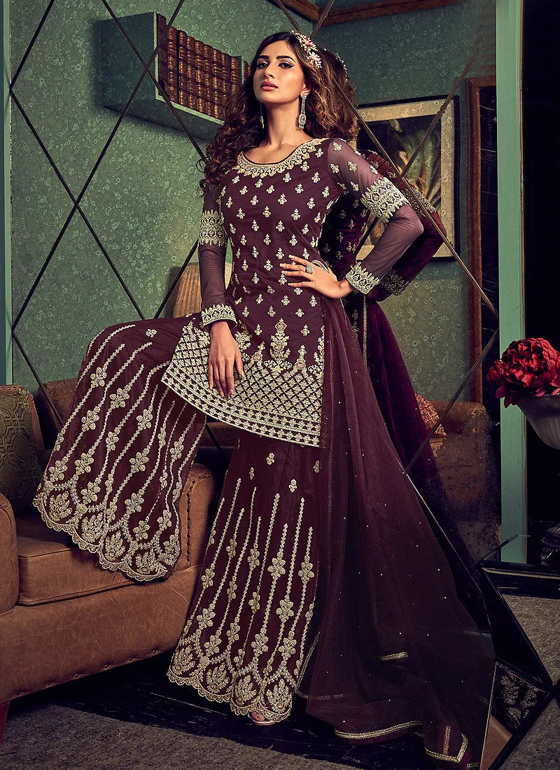 Magenta Traditional Sharara Suit