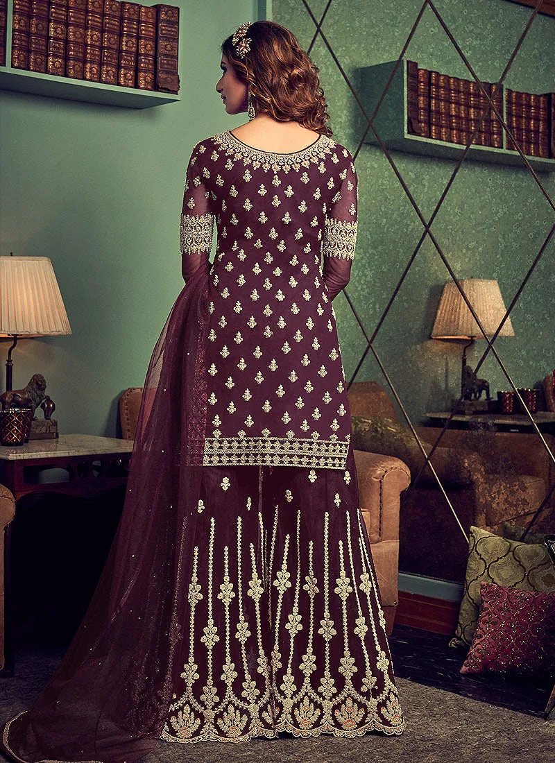 Magenta Traditional Sharara Suit
