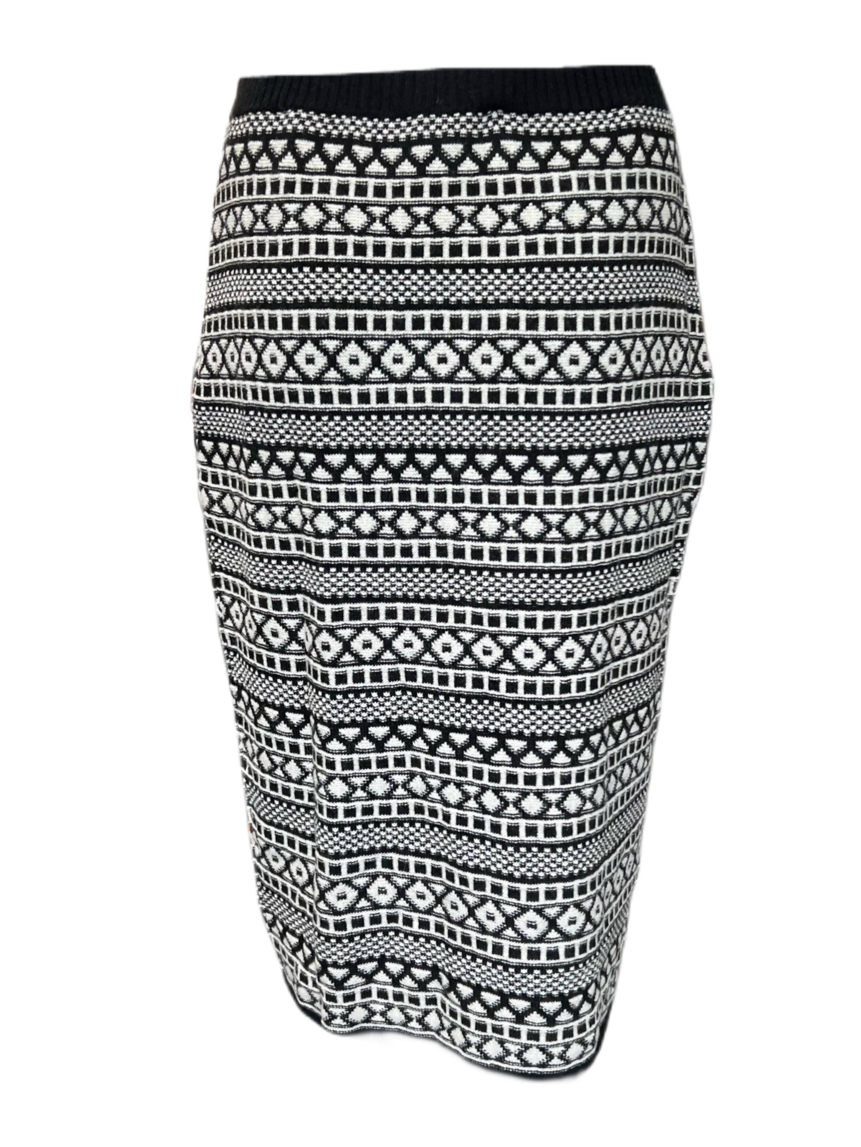 Marina Rinaldi Women's Black Galletto Knitted Straight Skirt NWT