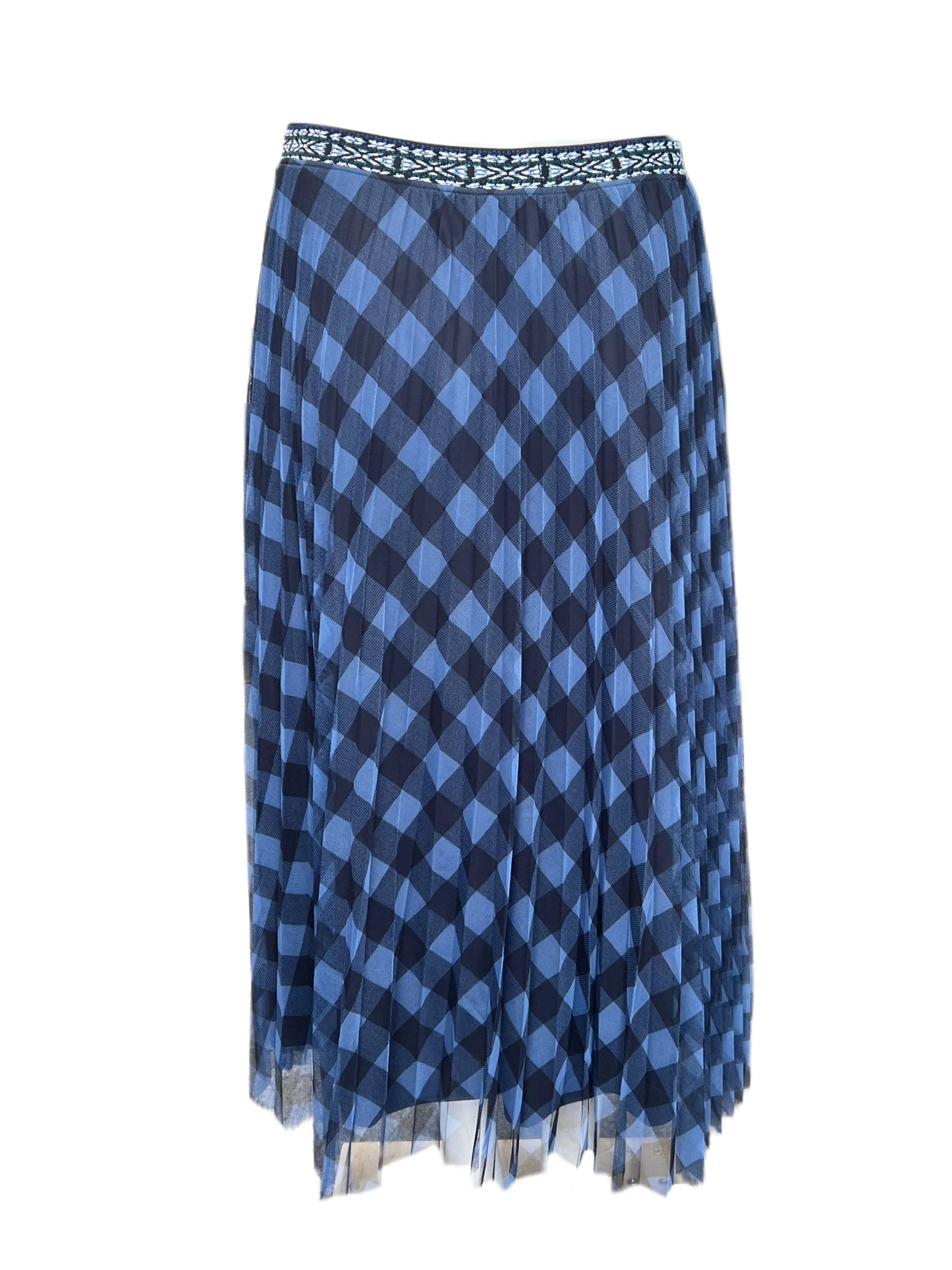 Marina Rinaldi Women's Blue Calamaio Straight Skirt NWT