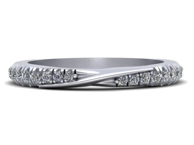 Marjorie Pleated Pave Diamond Band
