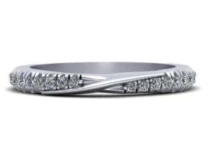 Marjorie Pleated Pave Diamond Band