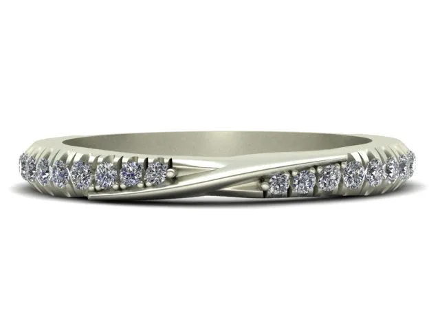 Marjorie Pleated Pave Diamond Band