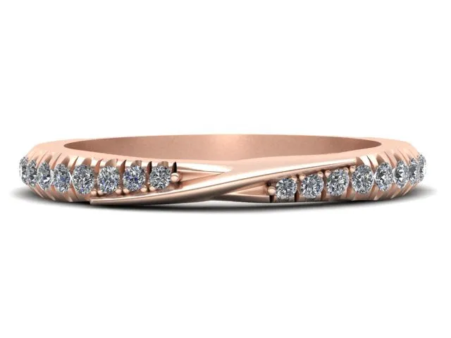 Marjorie Pleated Pave Diamond Band