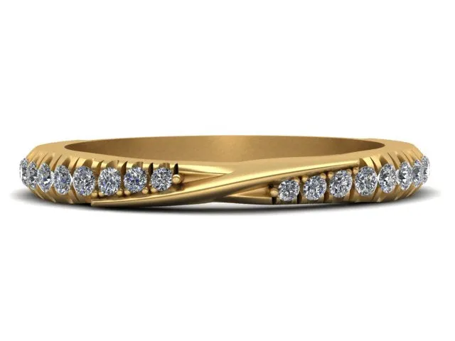 Marjorie Pleated Pave Diamond Band