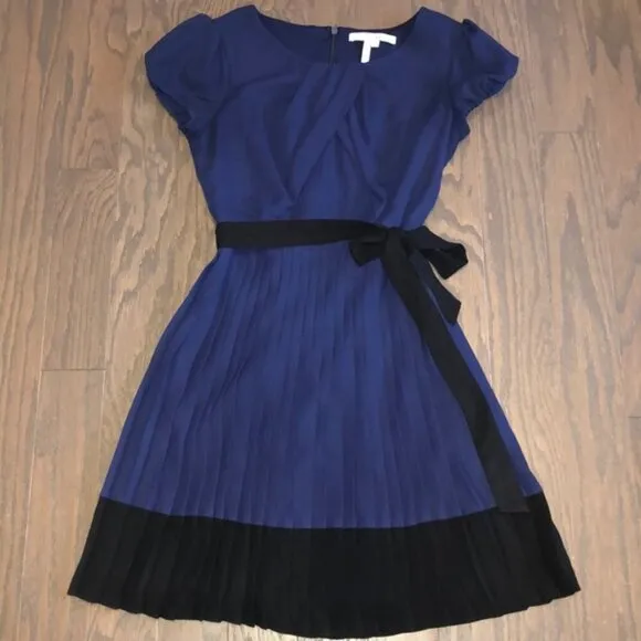 Max and Cleo form flattering dress pleated navy colorblock 4
