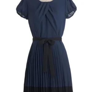 Max and Cleo form flattering dress pleated navy colorblock 4