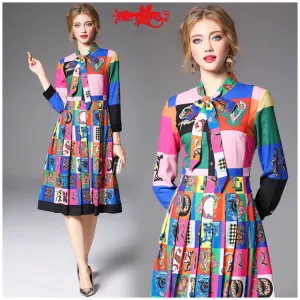 Meagan Pleated Tie Dress