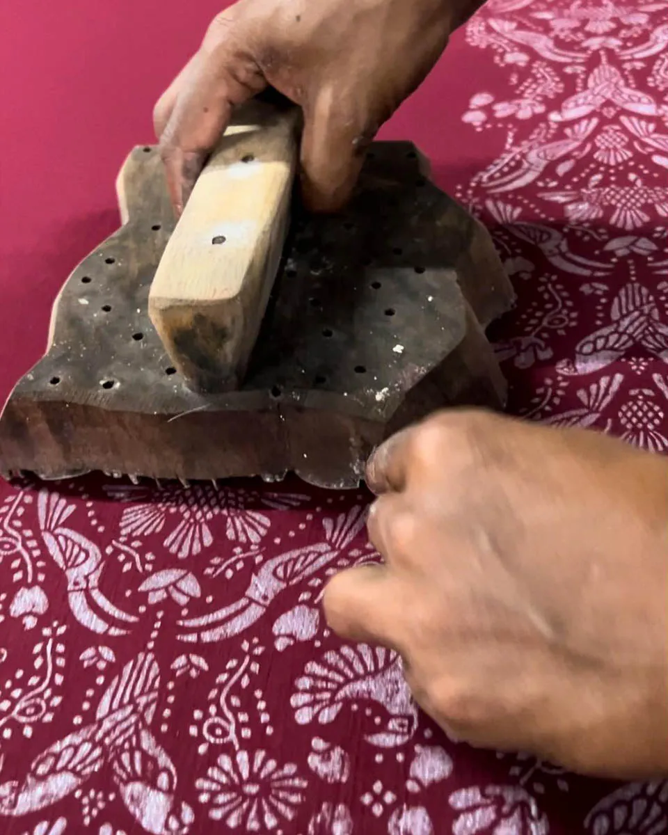 Melody of Meadows Blockprinted Cotton Dupatta