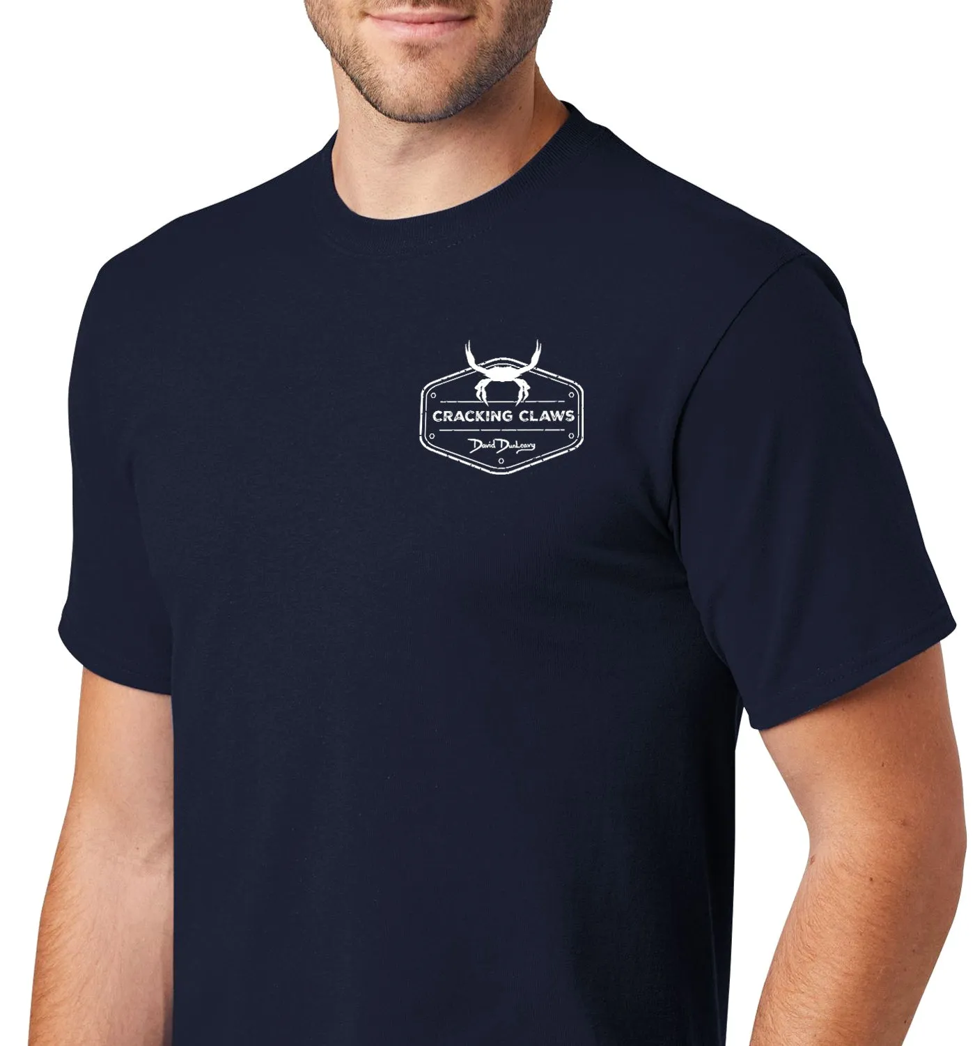 Men's American Blue Crab Short Sleeve Navy Cotton T-Shirt