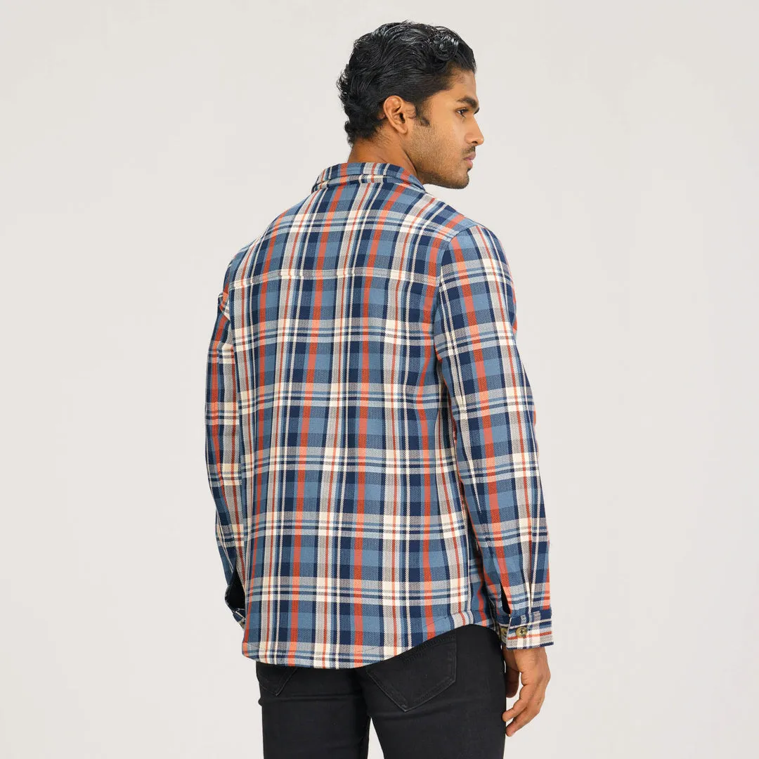 Mens Shacket Blue Check