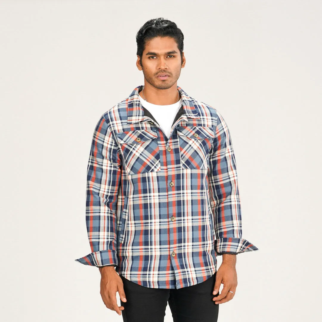 Mens Shacket Blue Check