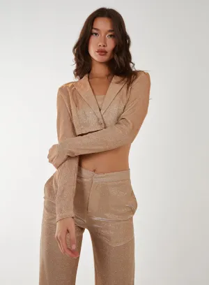 Metallic Cropped Blazer