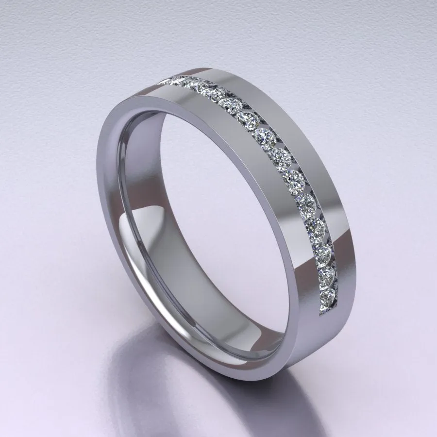 Modern Pipe Cut Men's Diamond Band (5mm)
