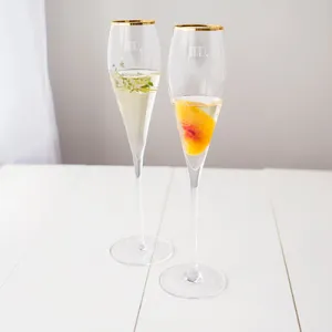 Mr. & Mr. Gatsby Gold Rim Champagne Flutes
