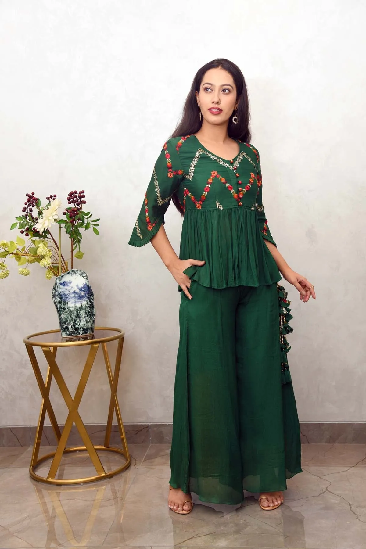 MULMUL AVANI EMBROIDERED CO-ORD SET