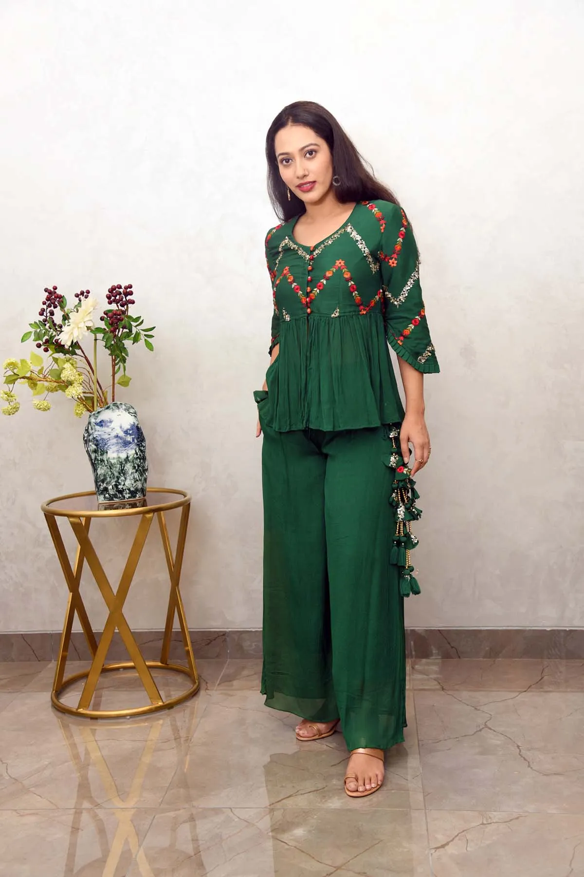 MULMUL AVANI EMBROIDERED CO-ORD SET