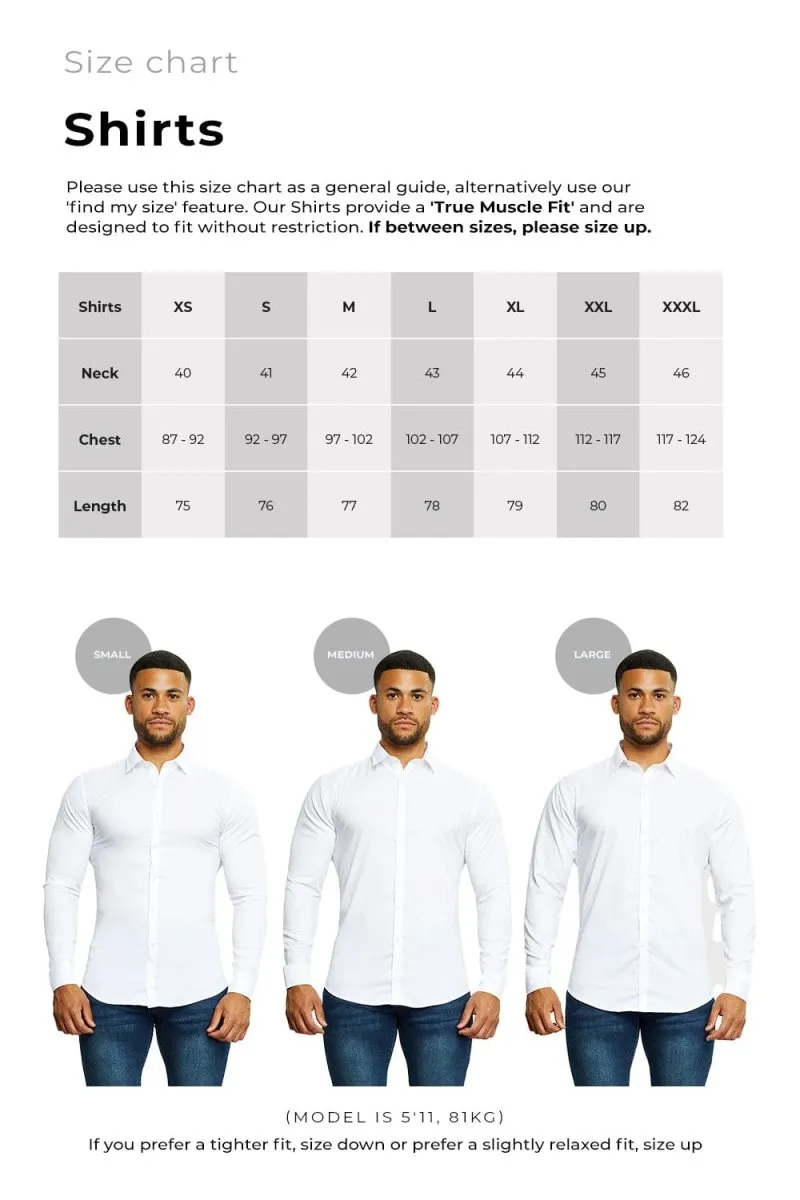 Muscle Fit Cutaway Collar Shirt in Black