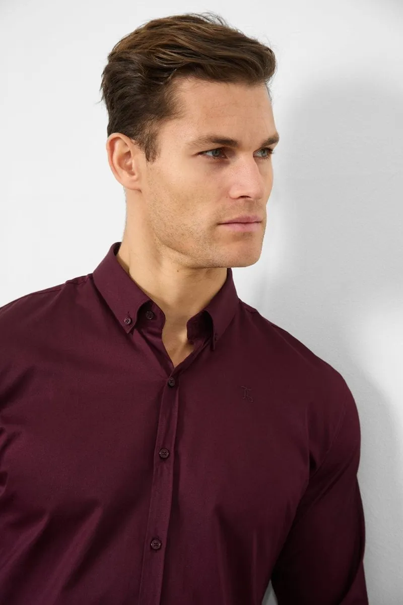 Muscle Fit Signature Shirt 2.0 in Burgundy
