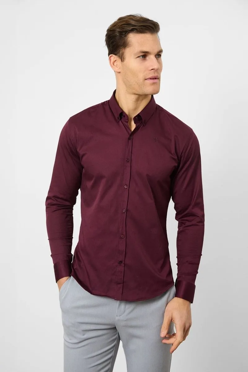 Muscle Fit Signature Shirt 2.0 in Burgundy