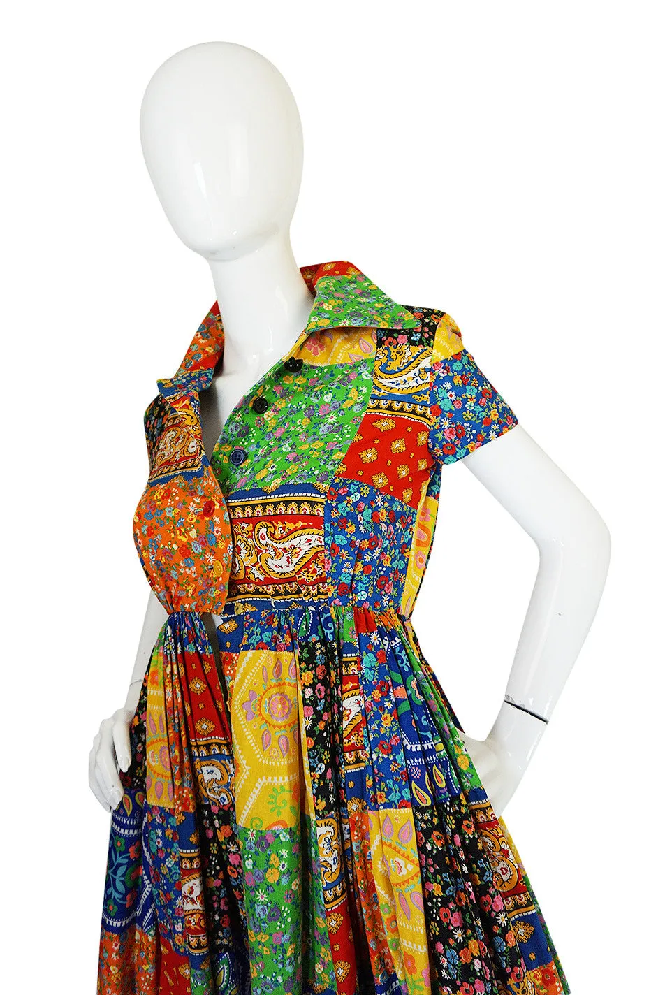 Museum Held 1960s Beene Bazaar Patchwork Dress