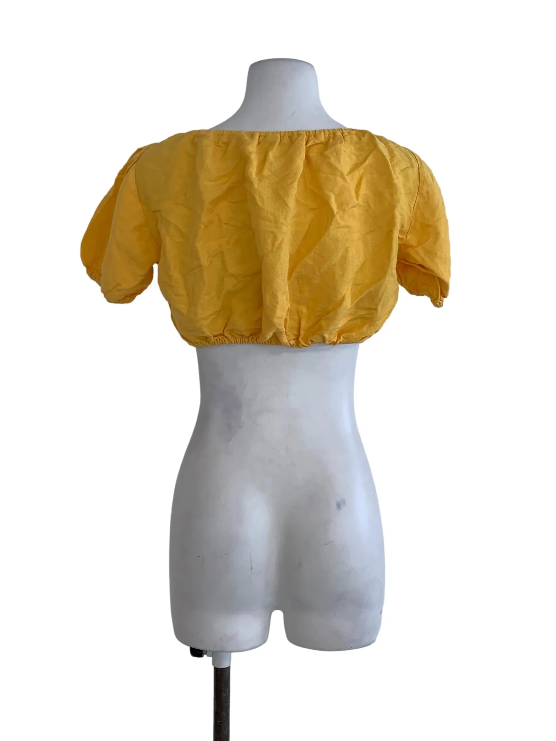 Mustard Yellow Plain Crop Top