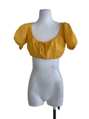 Mustard Yellow Plain Crop Top