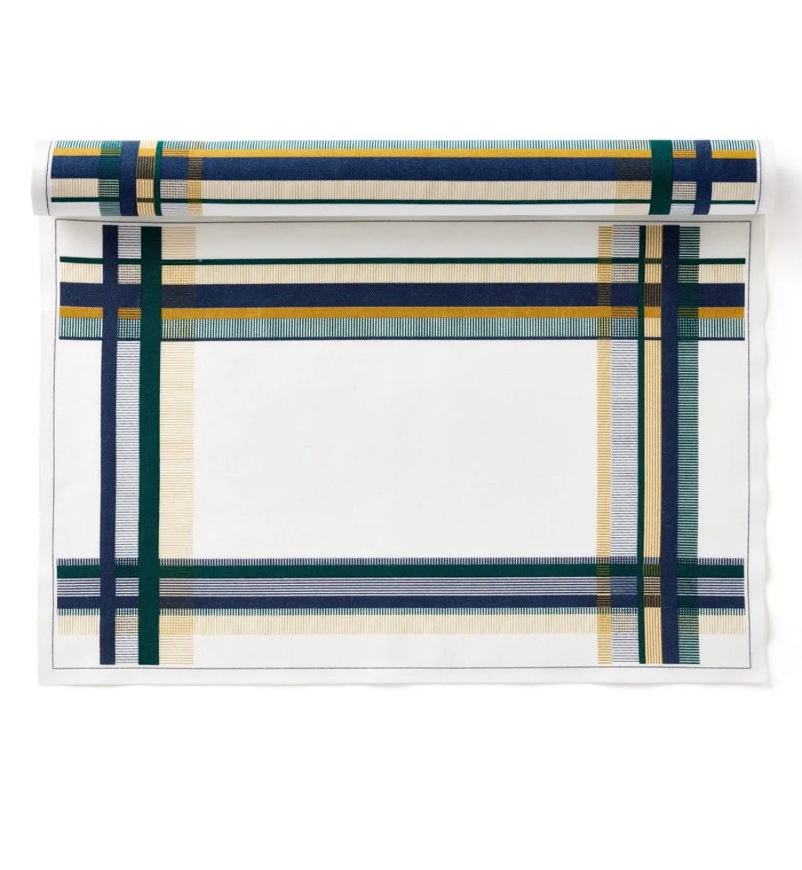 [MY DRAP] White Plaid Cotton place mat 6 Units